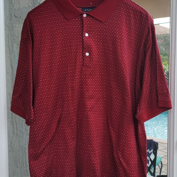 Bobby Jones Players Collection Golf Polo Burgundy Cotton Shirt XL.Logo - Picture 2 of 7